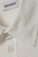 Dusty White - Oversized Boxy Linen Blend Shirt - 1