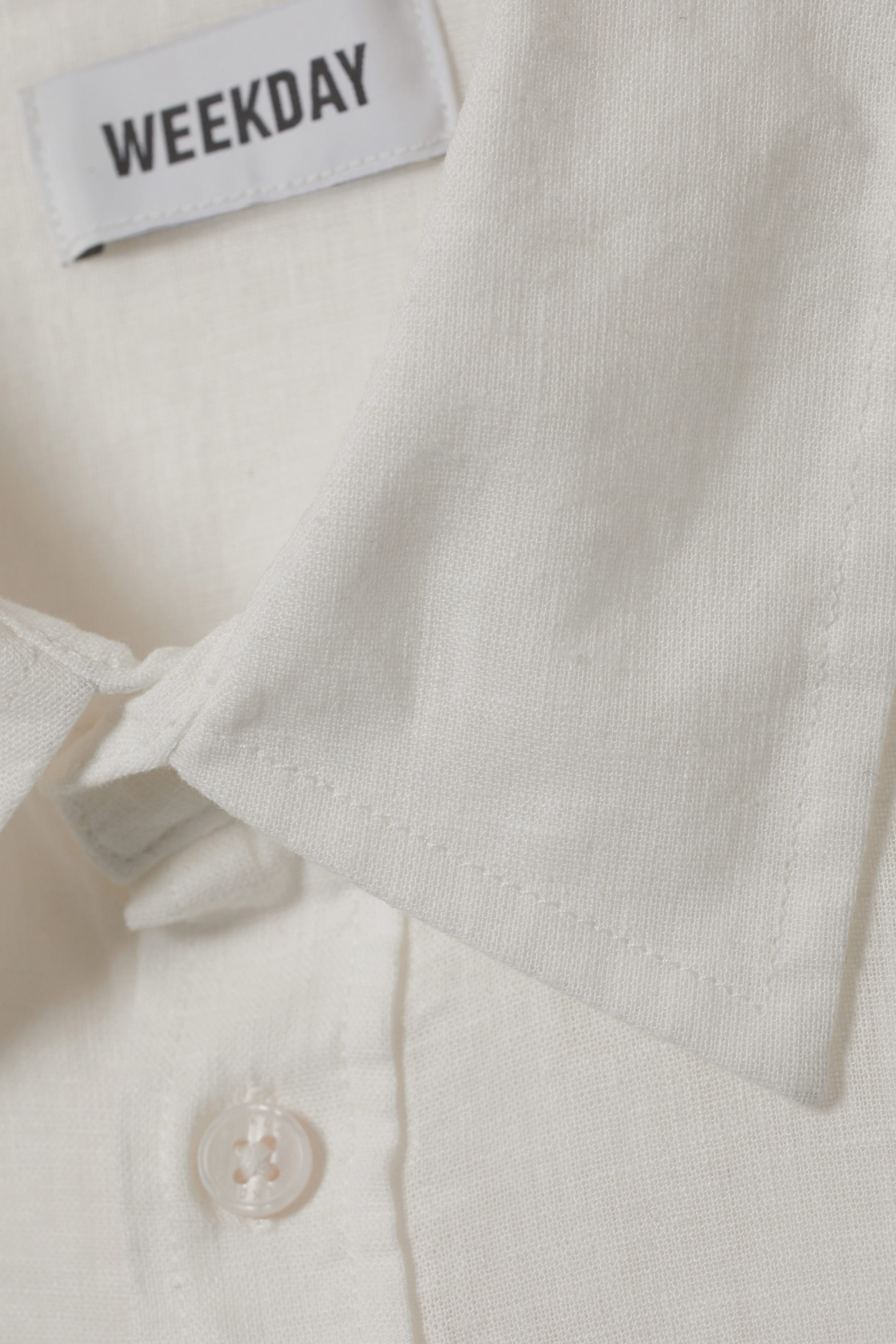 Dusty White - Oversized Boxy Linen Blend Shirt - 2