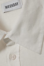 Dusty White - Oversized Boxy Linen Blend Shirt - 1
