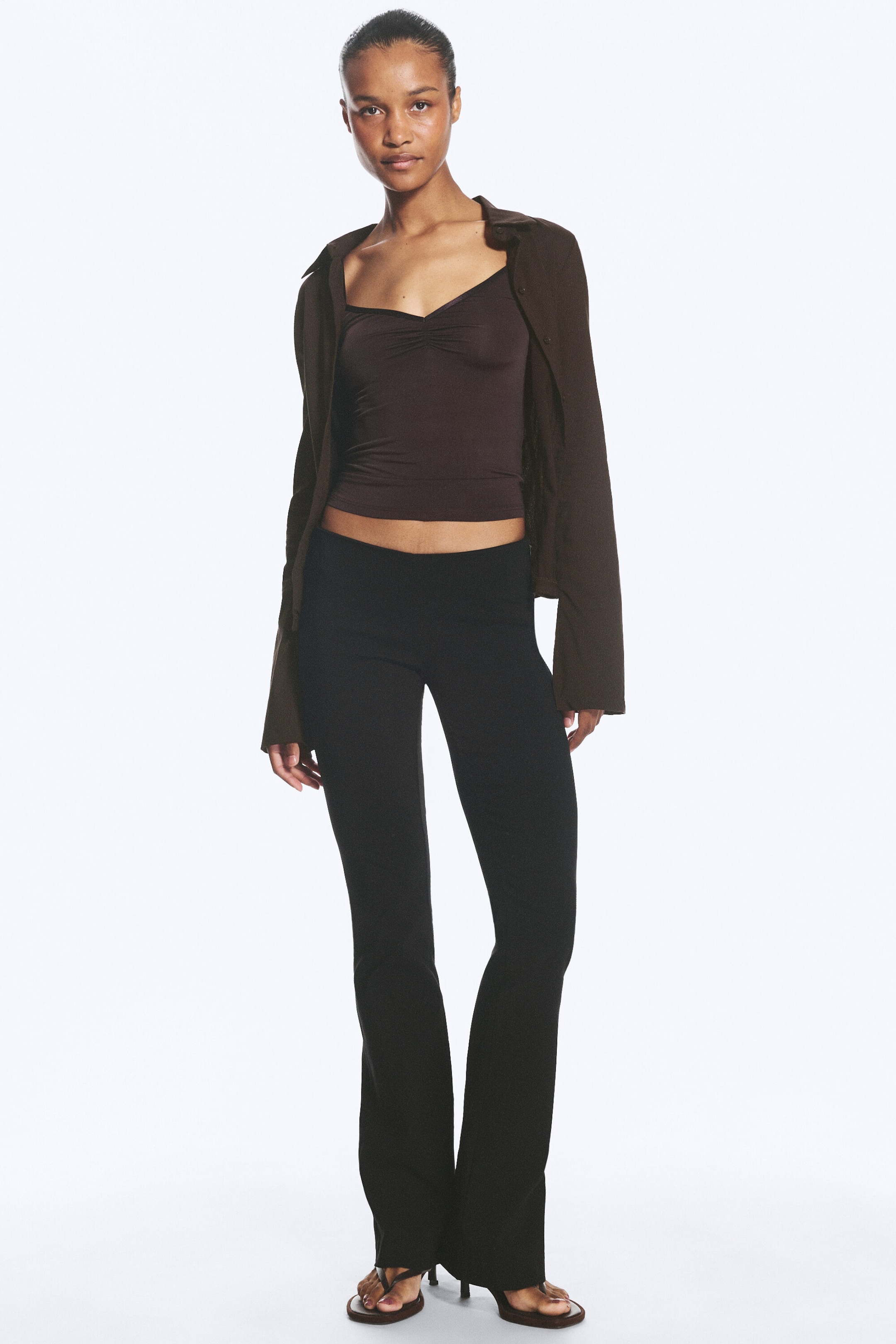 Noir - Pantalon bootcut taille basse - 2