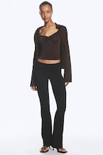 Noir - Pantalon bootcut taille basse - 2