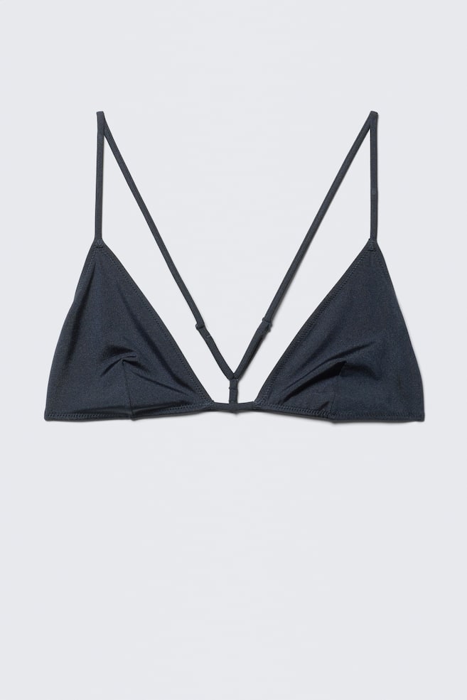 Haut de bikini triangle dos nageur - Bleu foncé scintillant - 1