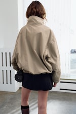 Beige poudré - Veste nylon oversize - 3