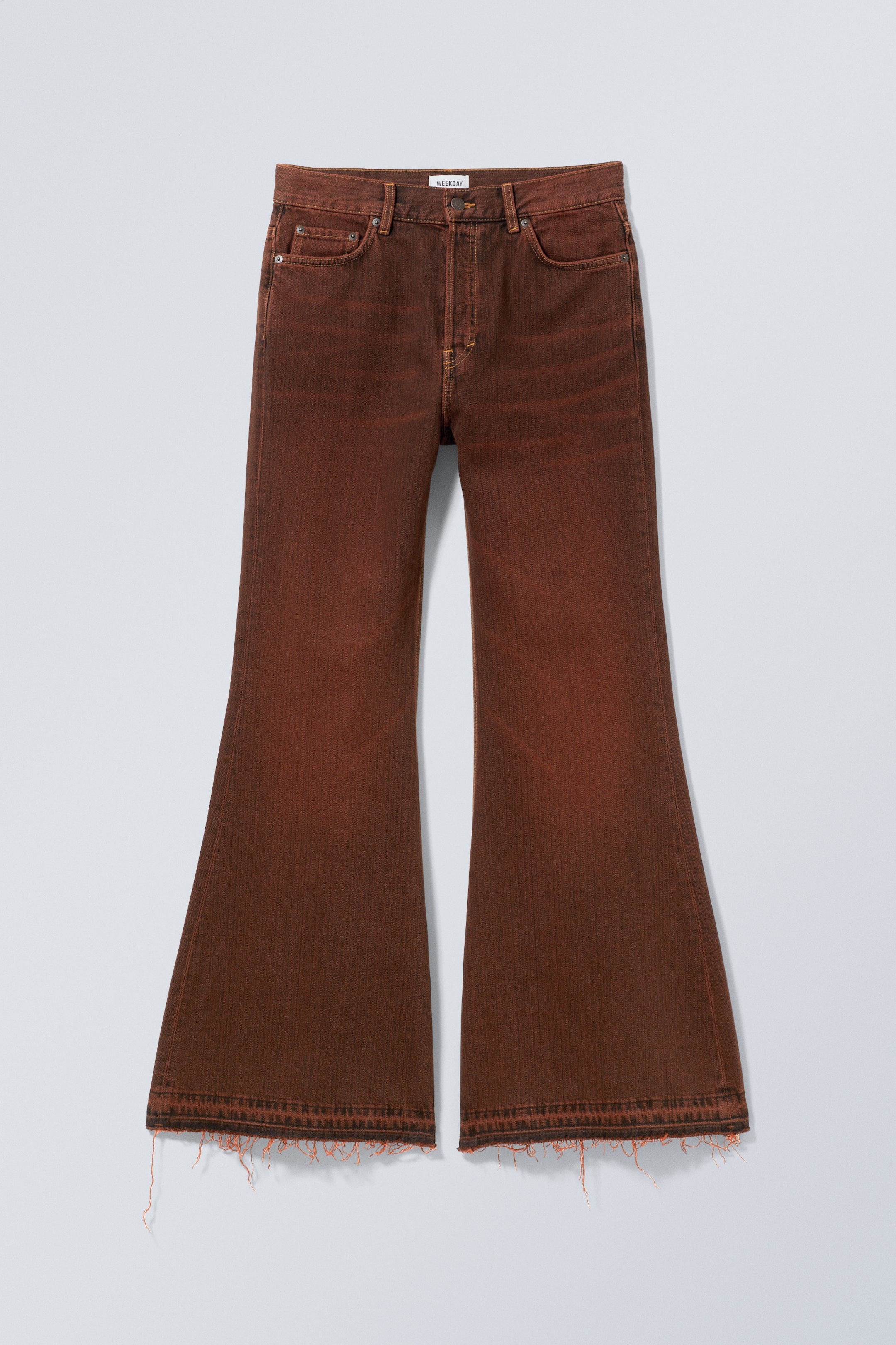 Rusty Red - Grove Low Baggy Flared Jeans - 0