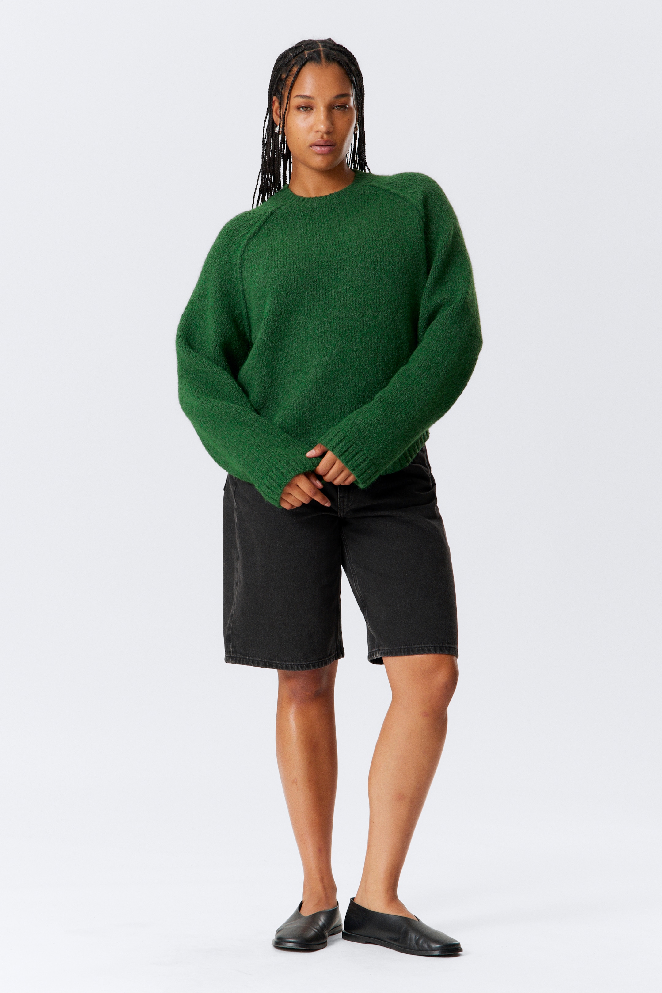 Agrandir l'image: Pull raglan ample en maille - Vert foncé - FEMME | H&M CH 2
