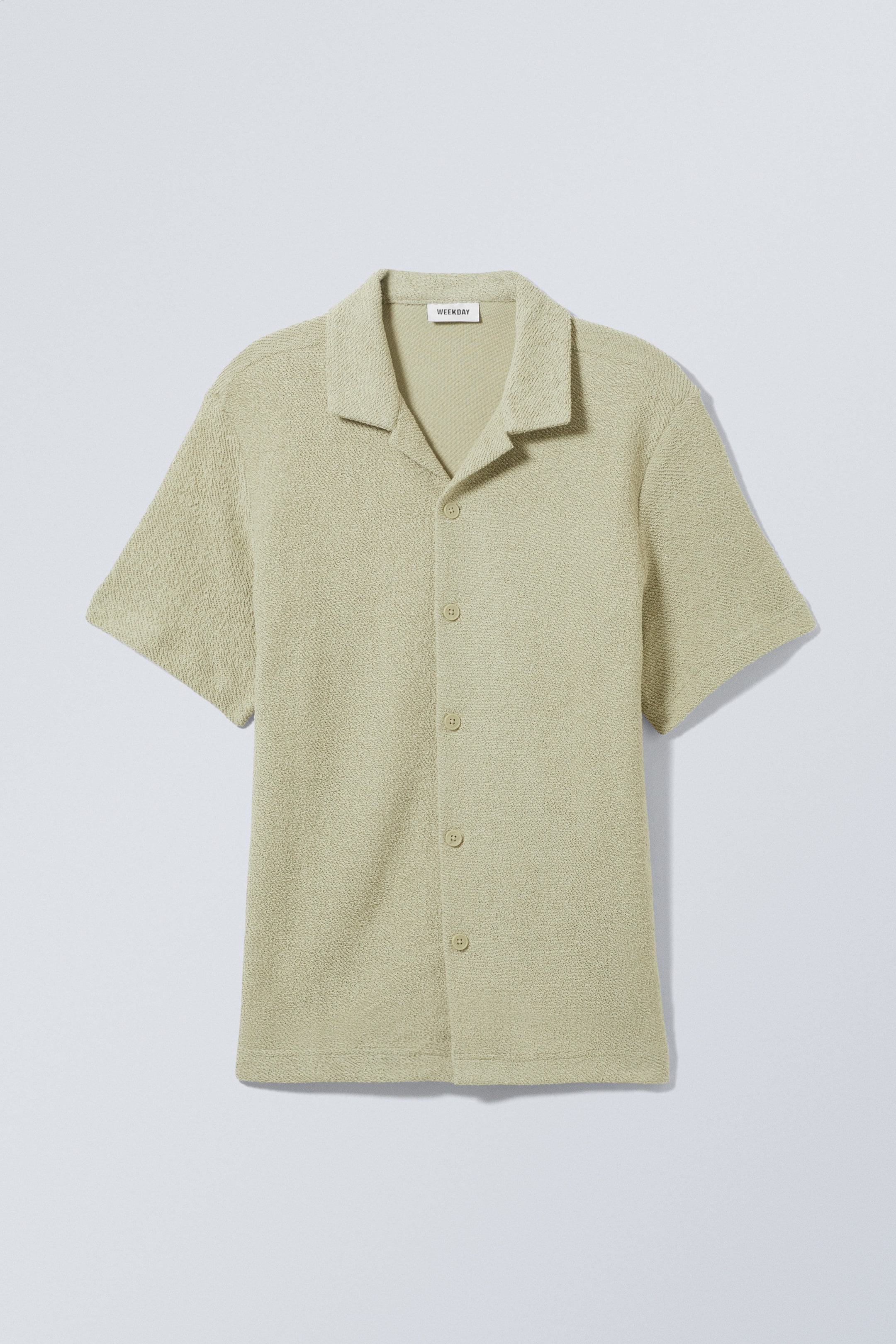 Vert clair poudré - Chemise décontractée en coton éponge - 0