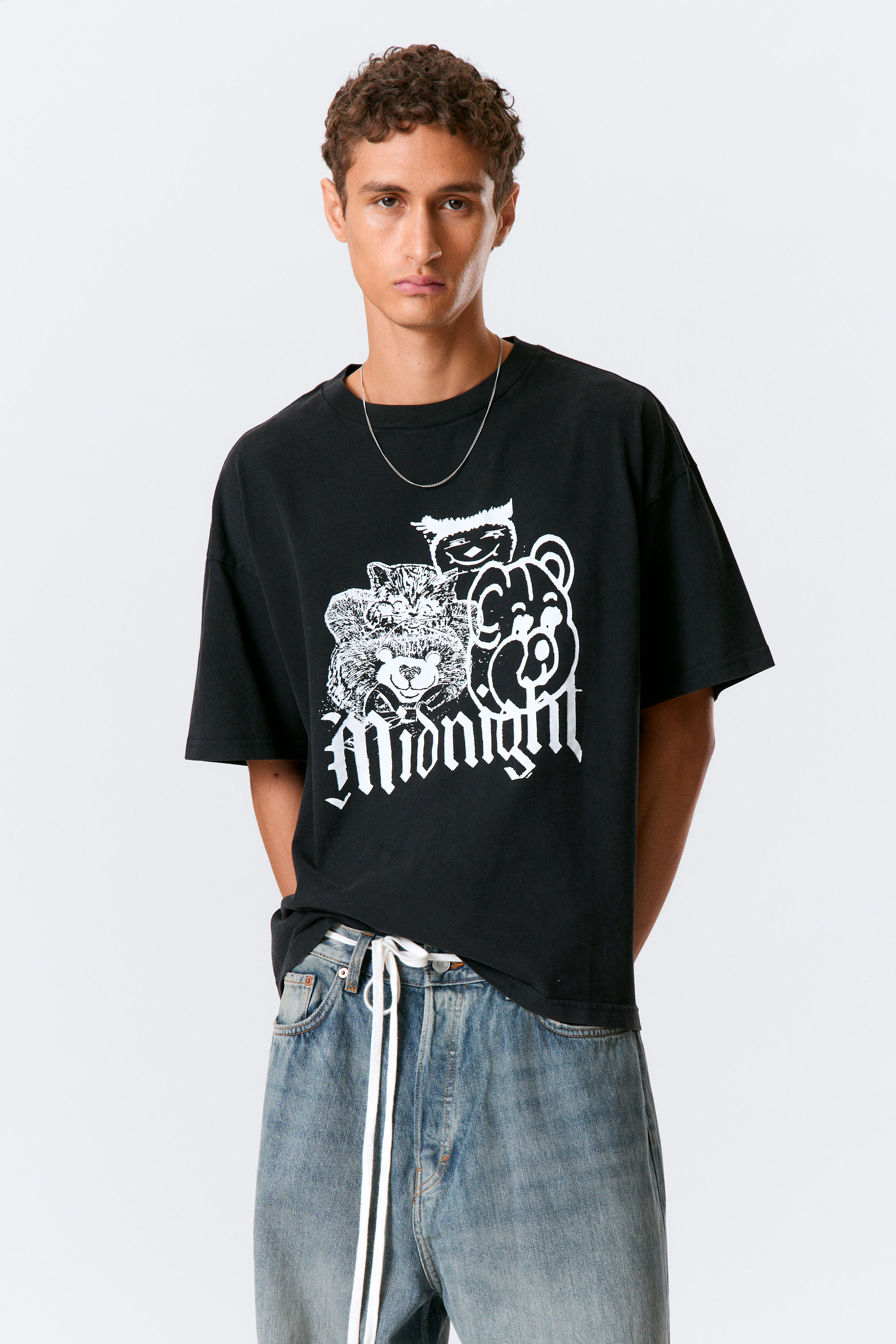 Black - Midnight - Great Boxy Printed Graphic Tee - 1