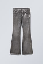 Metal Grey - Nova Foil Low Slim Bootcut Jeans - 0