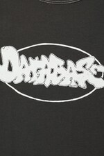 Dunkelgrau - Kurzes Langarmtop Mind mit Print - 1