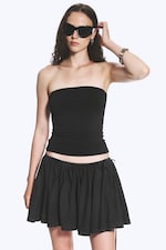 Black - Fitted Bandeau Top - 0