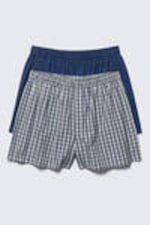 Rutig blå - 2-pack boxershorts - 0