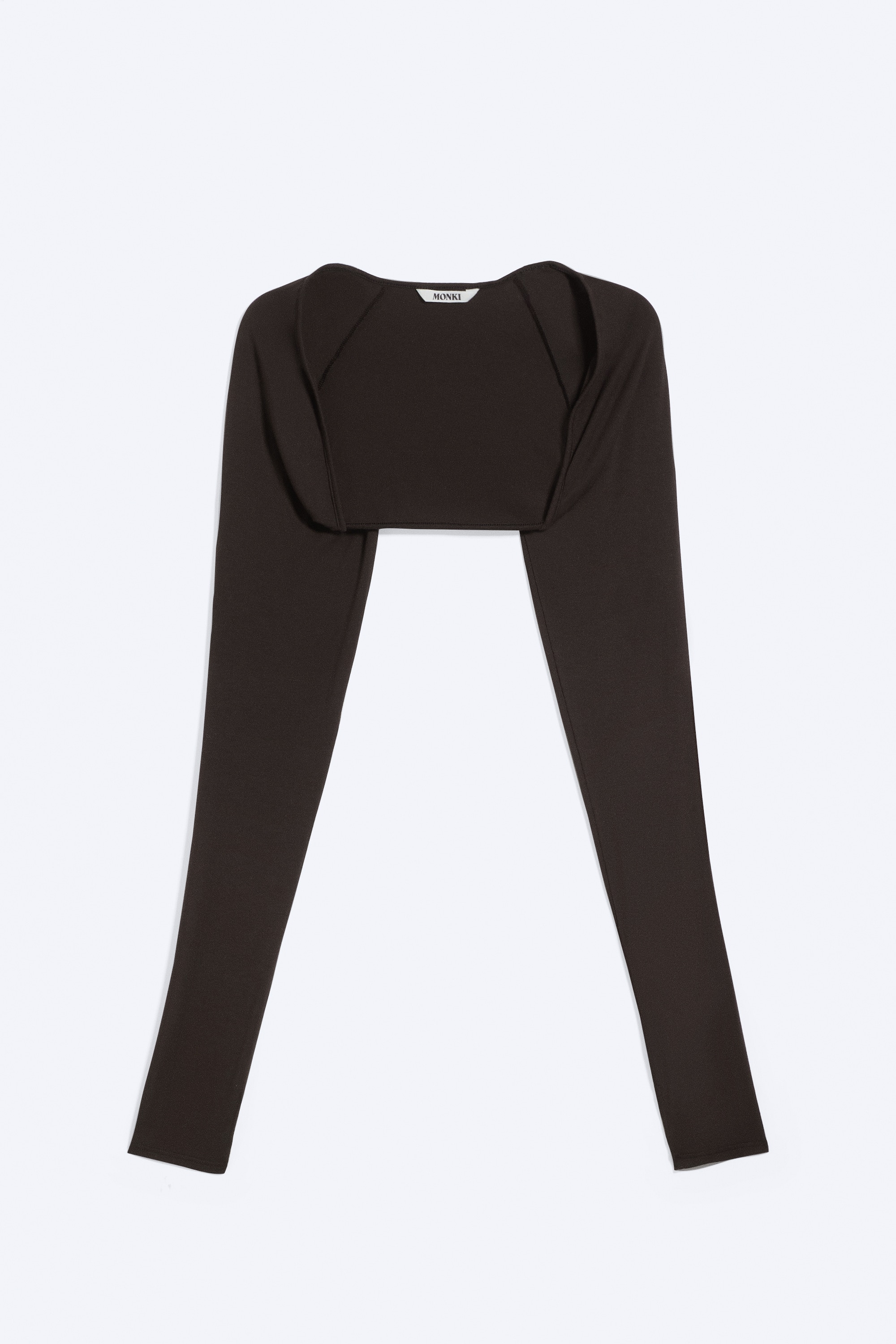 Bolero aderente in jersey - Marrone scuro/Nero