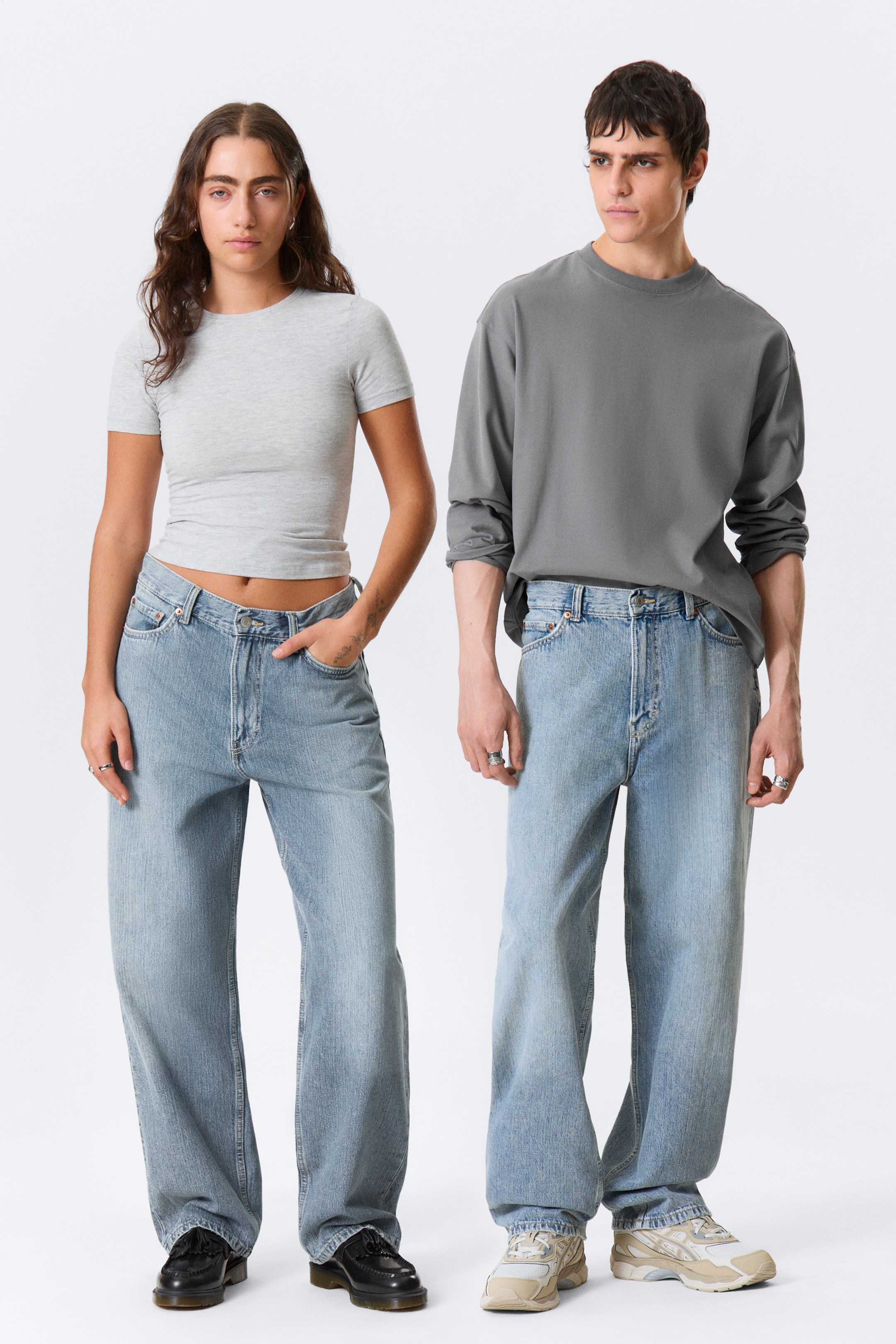 Ingrandisci l'immagine: Galaxy Loose Straight Leg Jeans - Blue Fade - Medium Blue - UOMO | H&M CH 1