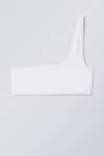 Weiß - Asymmetrisches One-Shoulder-Bikinioberteil - 3