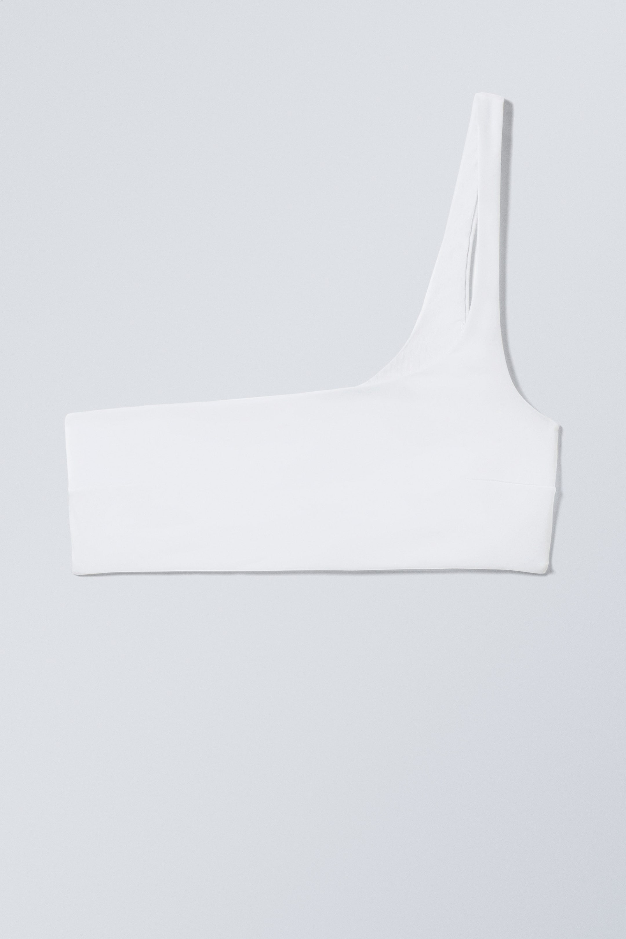 White - Asymmetric One-Shoulder Bikini Top - 1