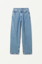 Hanson Blue - Blå - Rail Mid Waist Loose Wide Jeans - 0