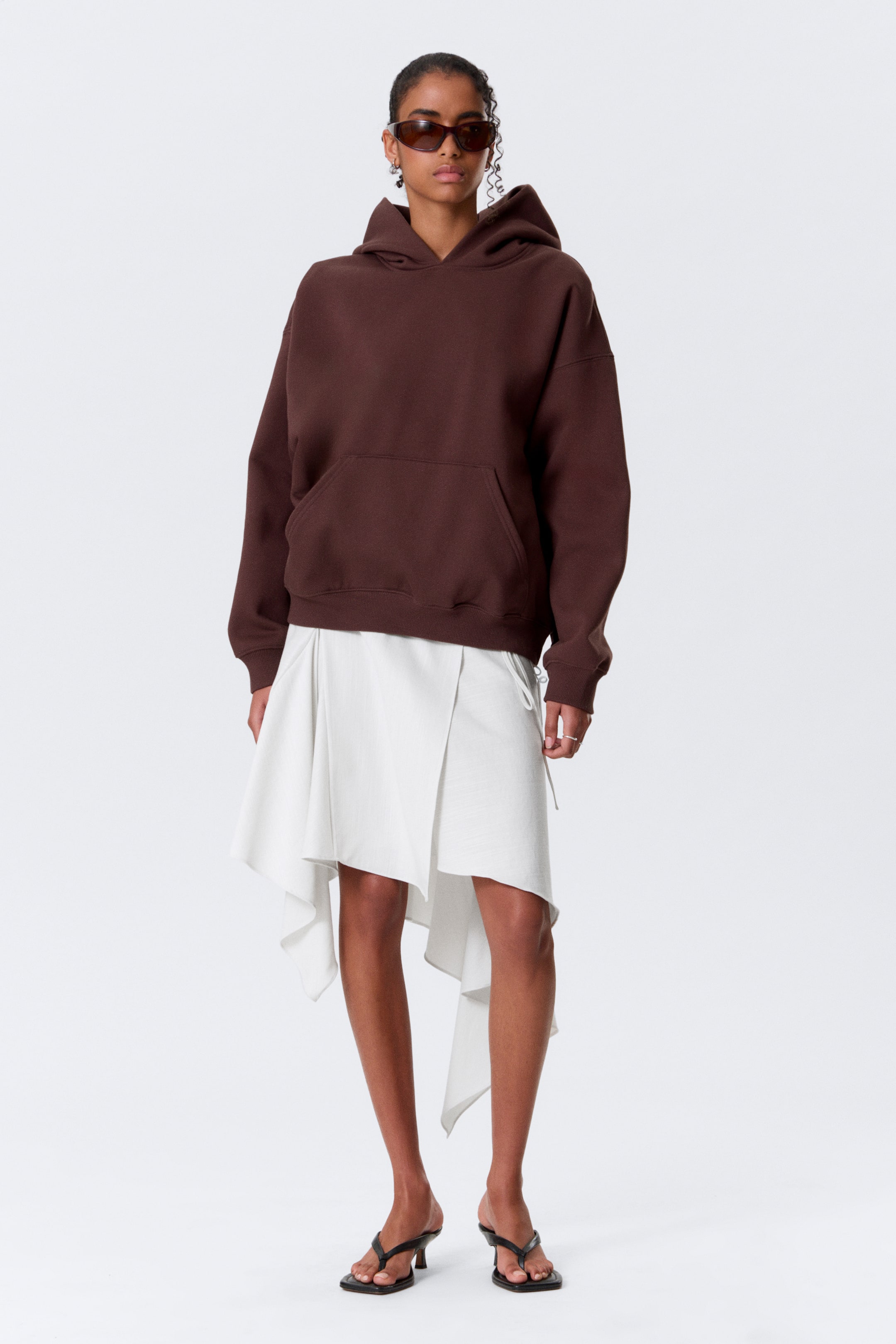 Se større billede: Oversized kraftig hættetrøje - Mørkerød - DAME | H&M DK 1