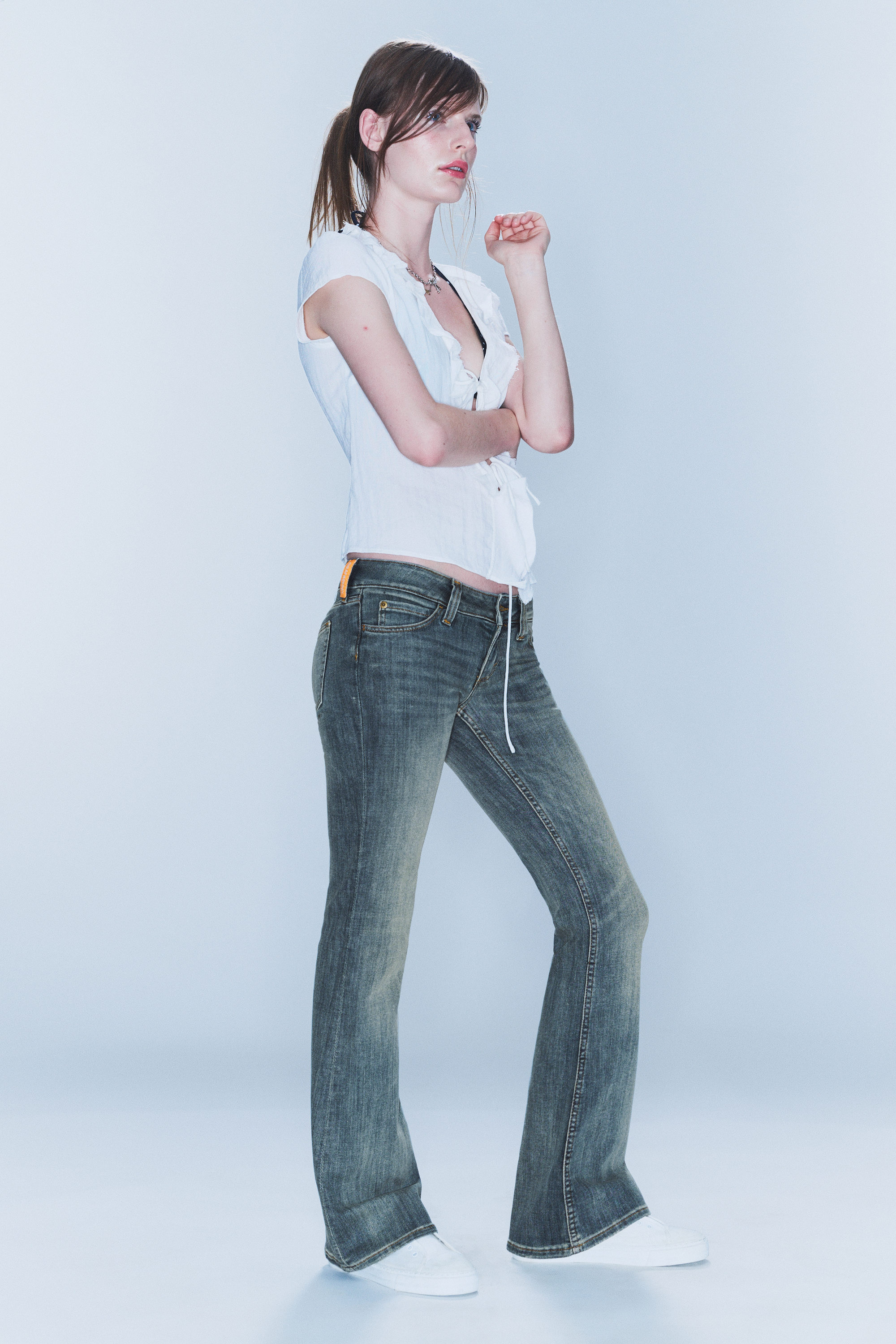 Puddly – Blau - Booty Bei – Low Waist Skinny Bootcut Jeans - 1