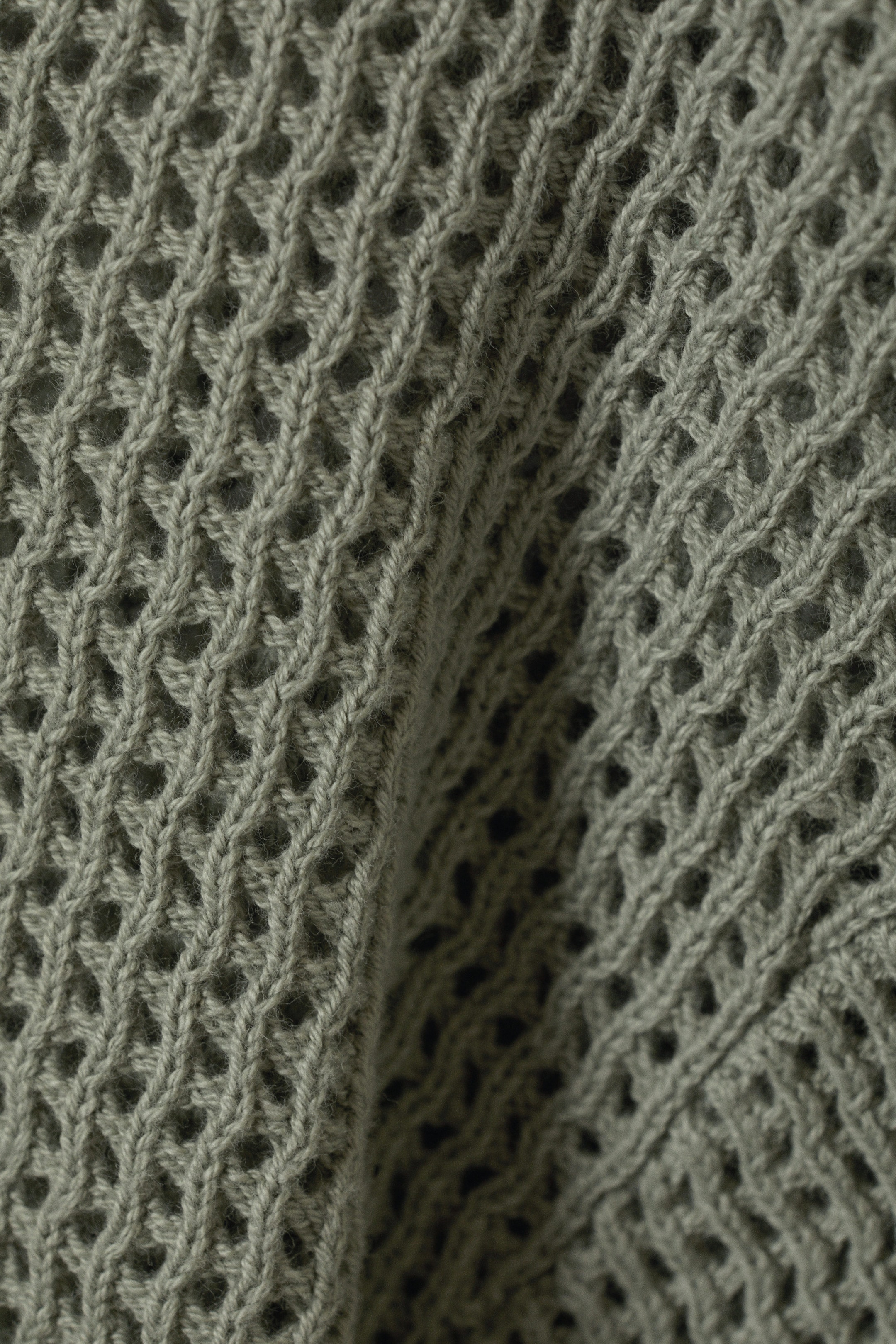 Helles mattes Khaki - Gehäkeltes Kurzarm-Shirt - 1