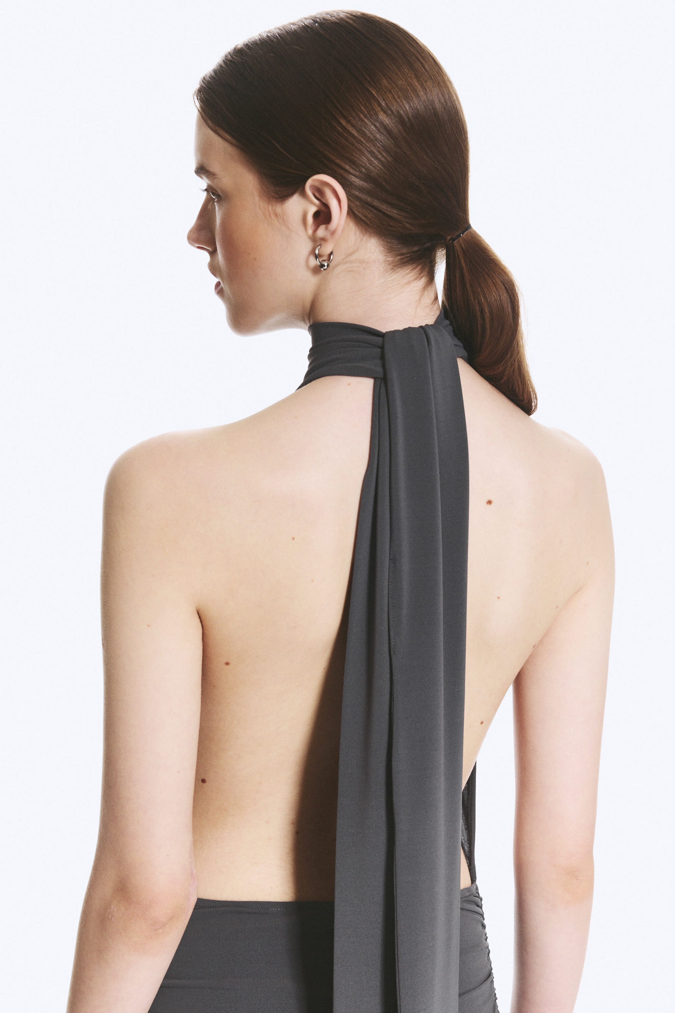 Mørkegrå - Halter maxi-kjole - 3