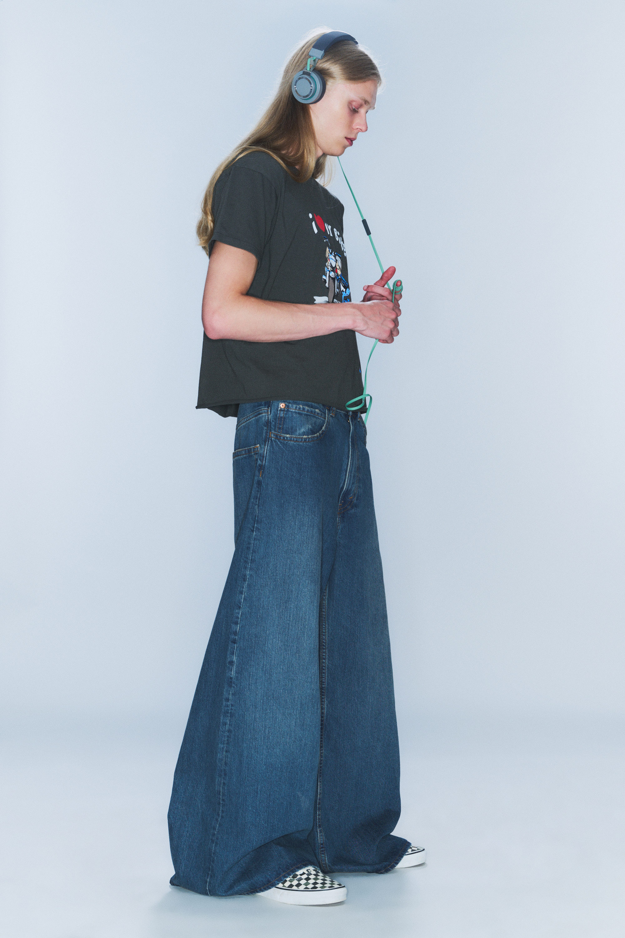 Tide Blue - Dark Blue - Rad Super Regular Waist Loose Wide Jeans - 2