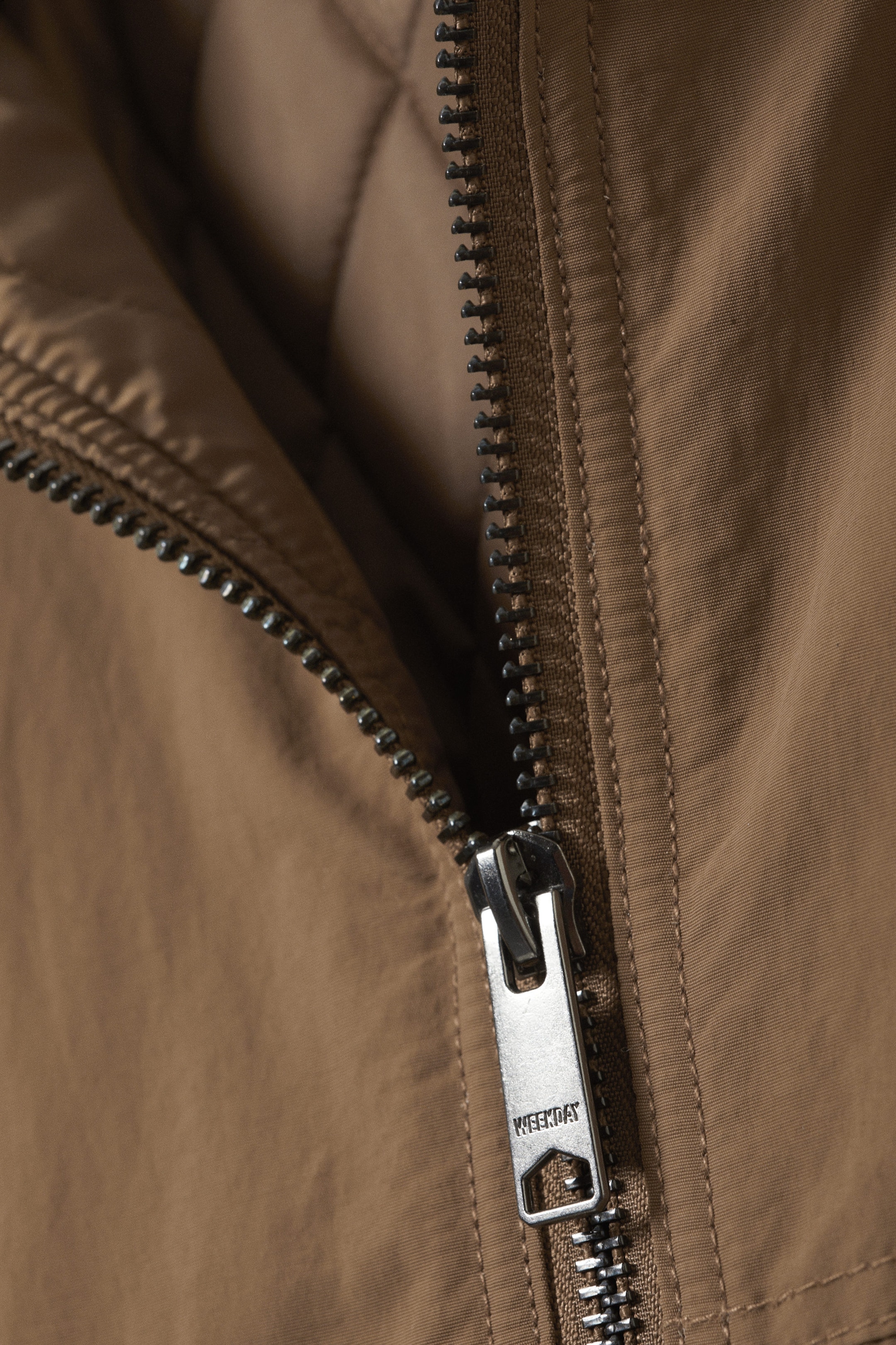 Dusty Brown - Relaxed Nylon Bomber Jacker - 5