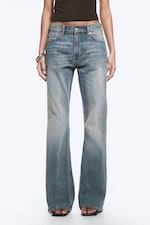 Gloria Blue - Medium Blue - Helix Low Rise Regular Flared Jeans - 1