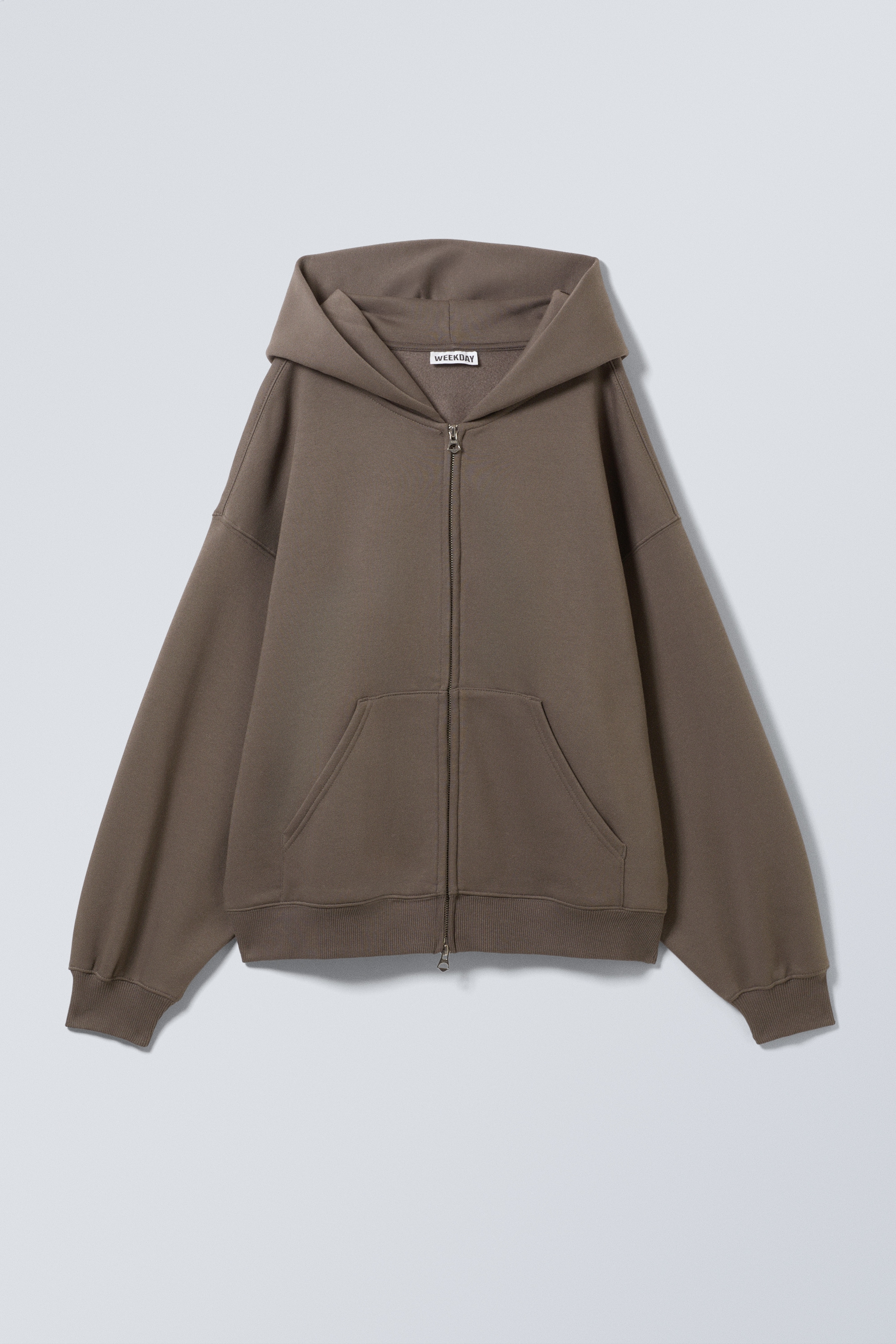 Προβολή μεγαλύτερης εικόνας: Oversized Heavyweight Zip Hoodie - Dark Mole - Ladies | H&M GR 1