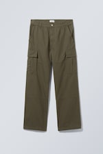 Dark Khaki Green - Joel Relaxed Cargo Trousers - 0