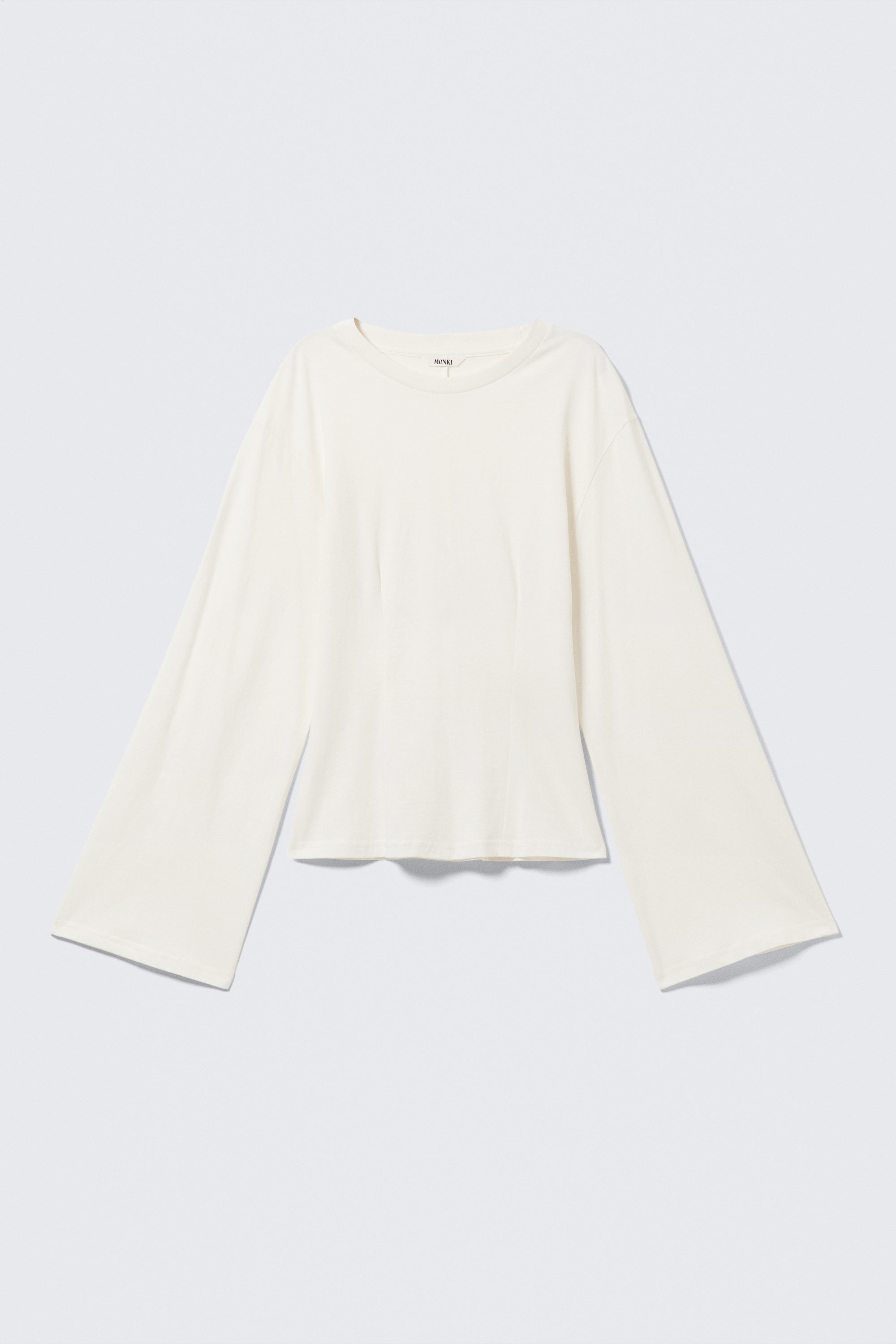 Staubiges Weiß - Eng anliegendes Langarmtop - 1