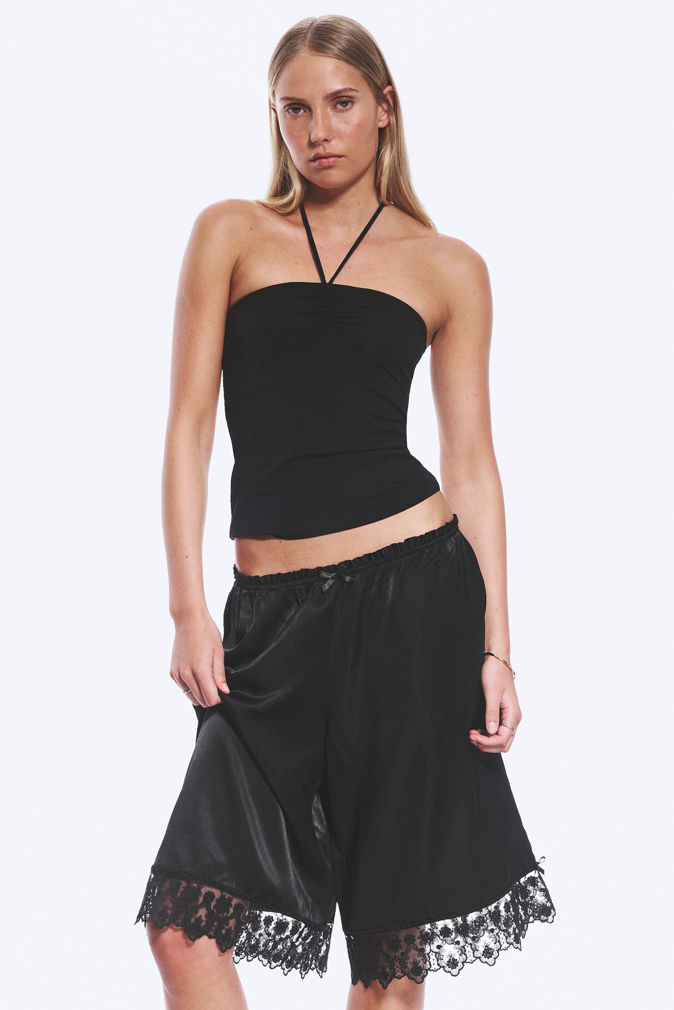 Black - Halterneck Bandeau Top - 0
