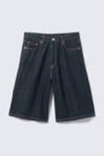 Blue Rinse - Dark Blue - Astro Denim Loose Baggy Shorts - 8