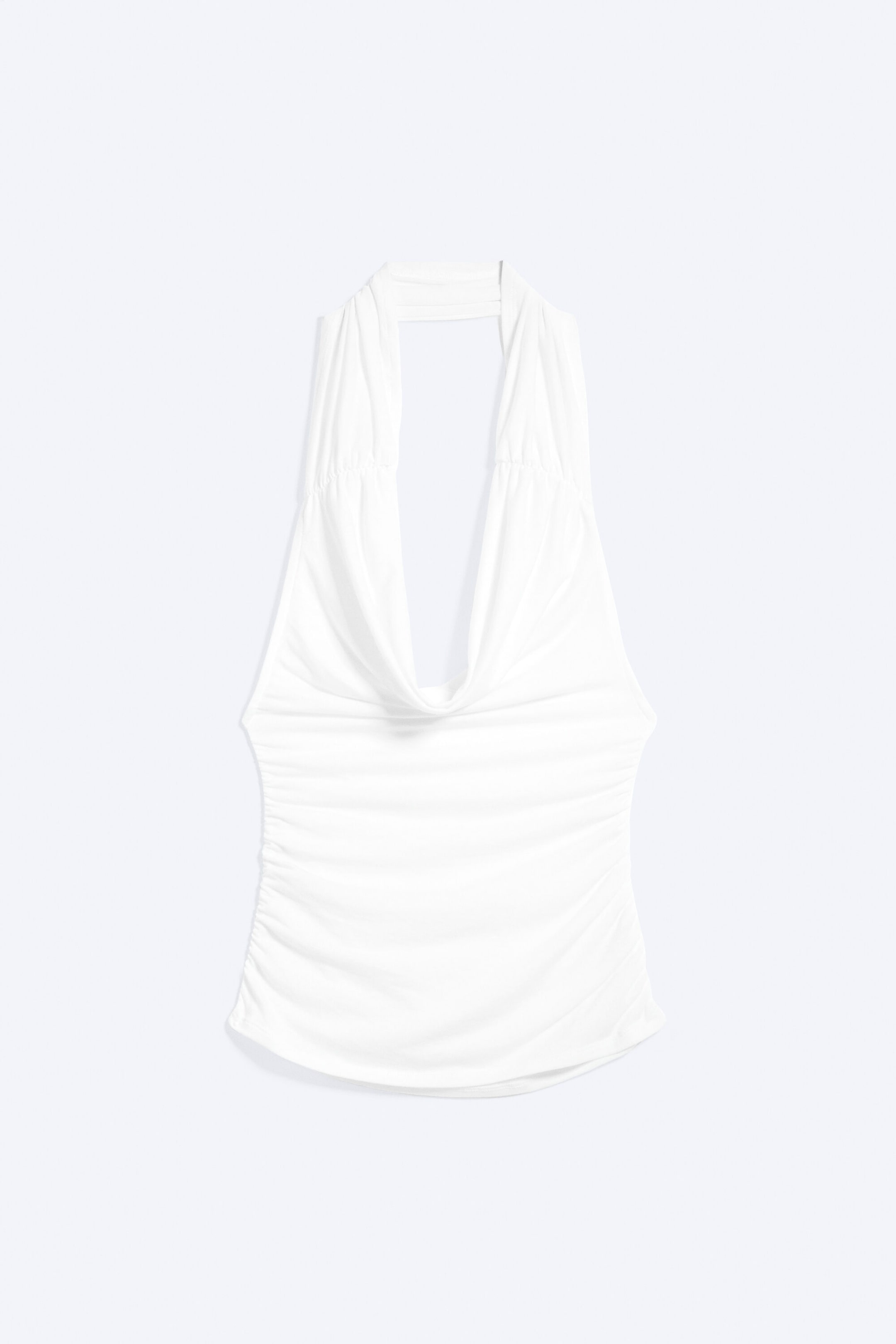 White - Open back halterneck top - 1