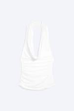 White - Open back halterneck top - 0