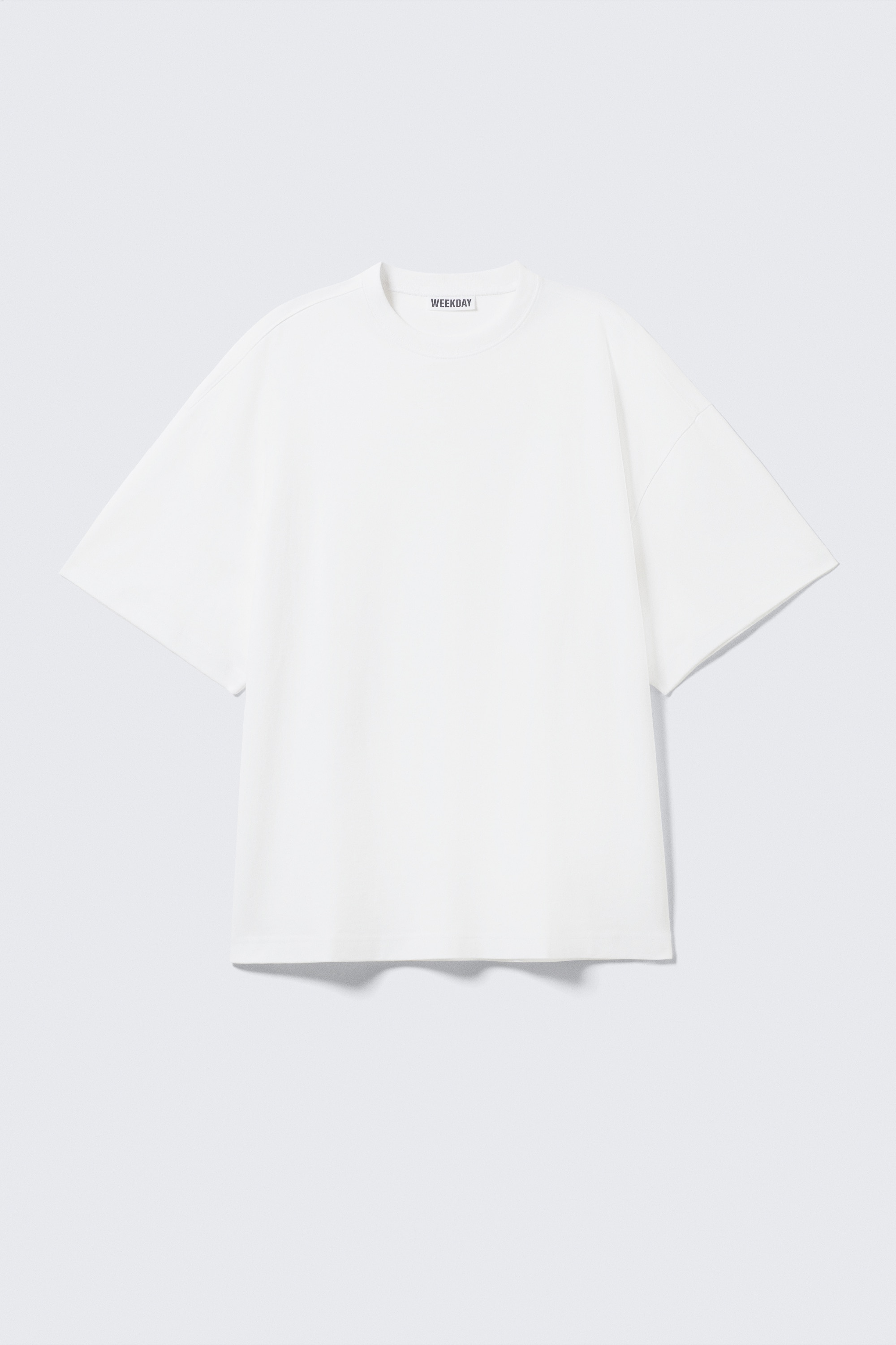 Оversize памучна тениска с къс ръкав - Бял/Тъмносиньо/Черен