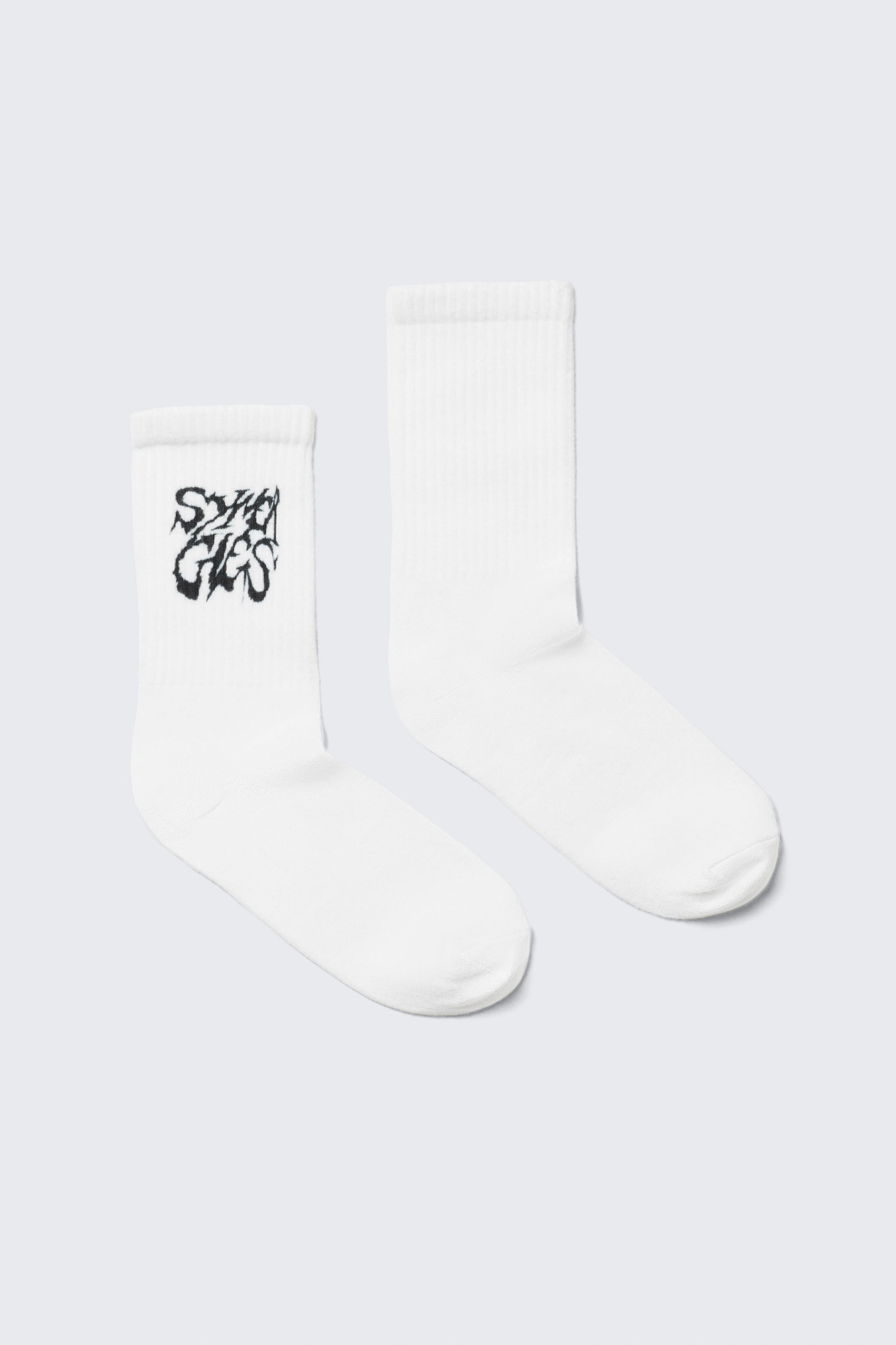 White - Synergies - Sport Printed Socks - 0