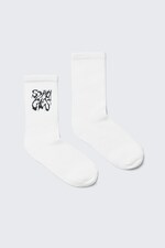 White - Synergies - Sport Printed Socks - 0