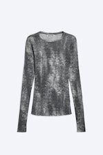 Schwarz - Croco-Print - Bedrucktes Slim-Fit-Longsleeve - 3