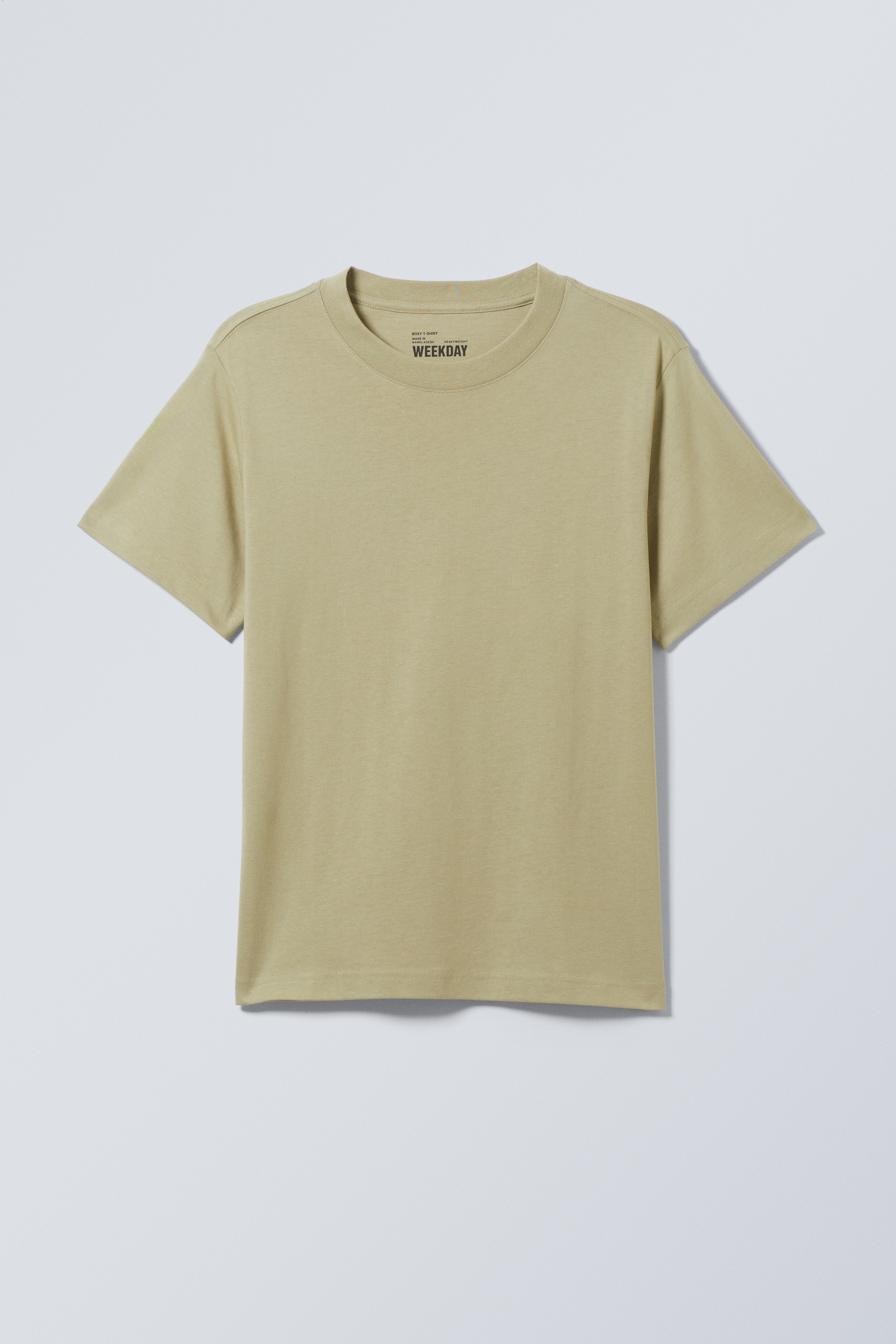 Größeres Bild anzeigen: Kurzes, schweres Boxy-T-Shirt - Helles Khakigrün - Men | H&M AT 1
