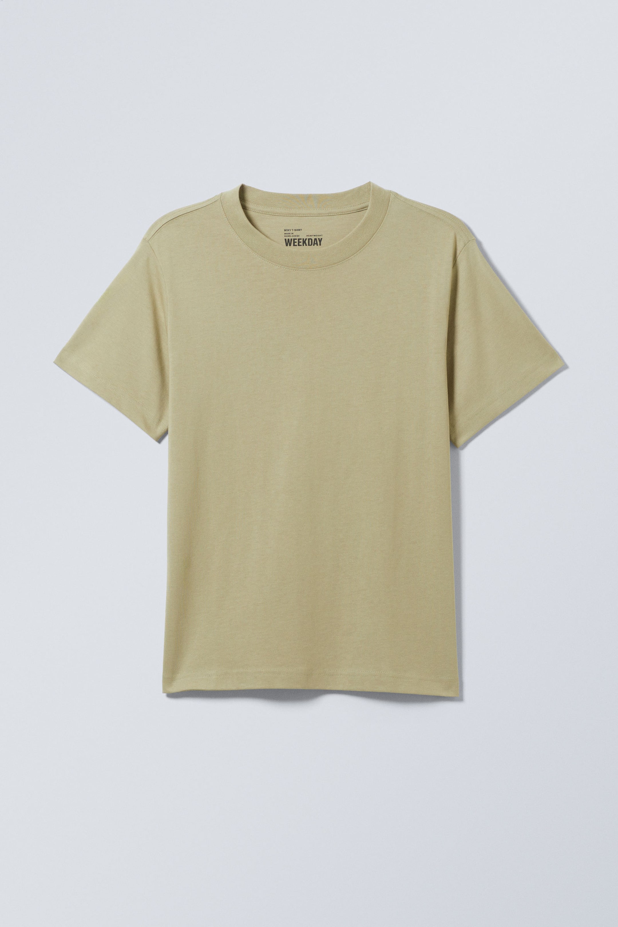 Light Khaki Green - Short Boxy Heavyweight T-shirt - 3