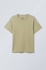 Light Khaki Green - Short Boxy Heavyweight T-shirt - 3