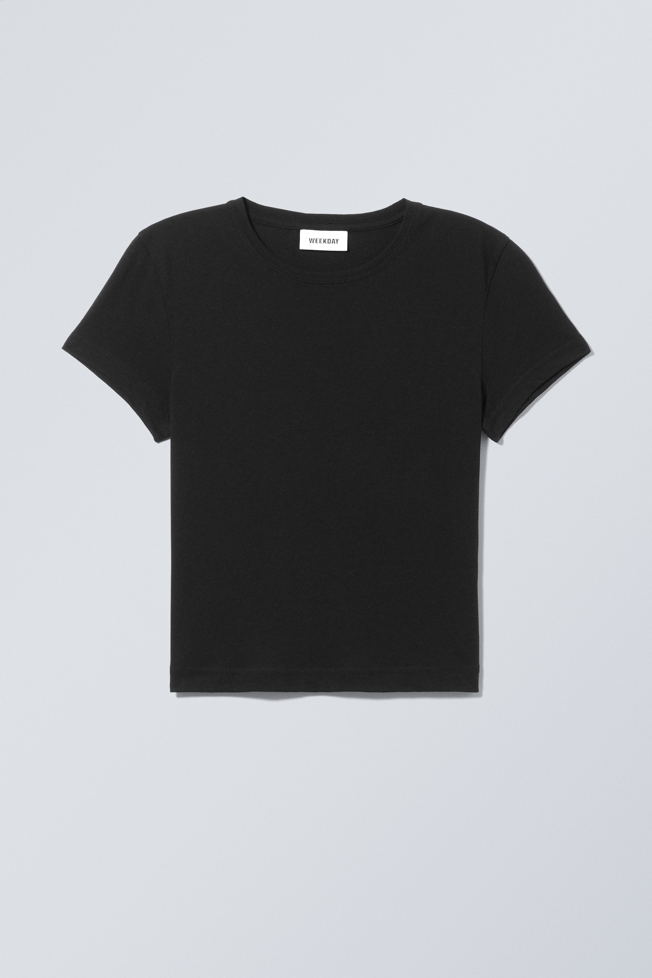 Schwarz - Körpernahes T-Shirt - 0