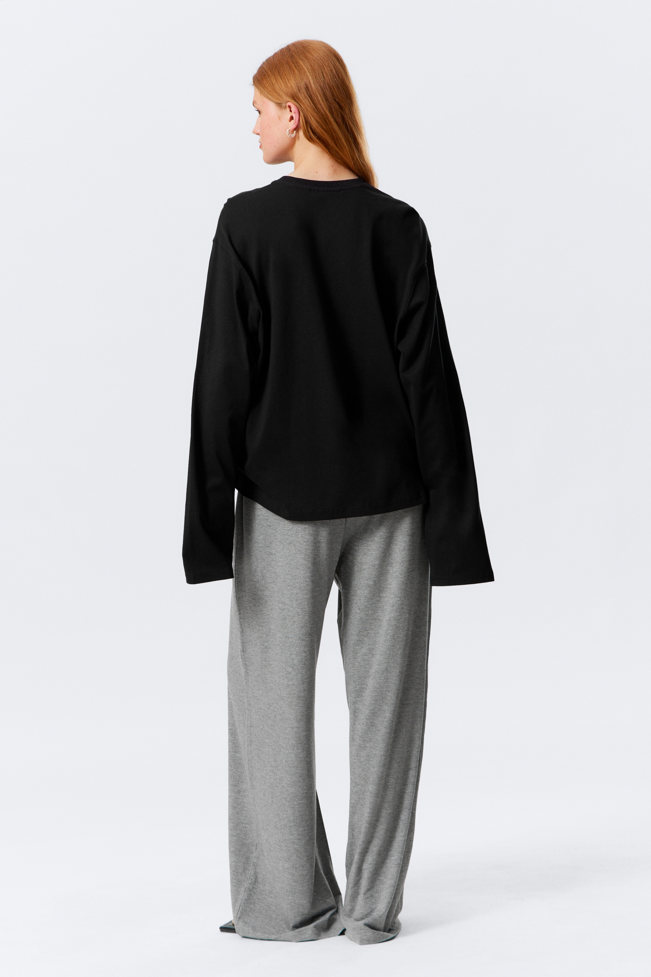 Agrandir l'image: T-shirt coton carré manches longues - Noir - FEMME | H&M FR 3