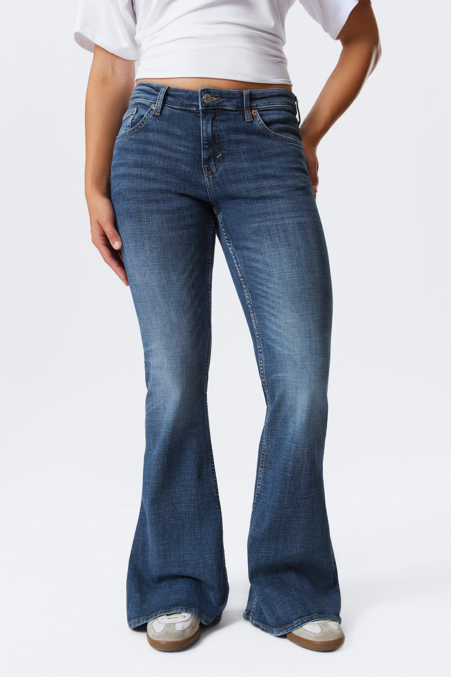 Katsumi Low Rise Slim Flared Leg Jeans - Peak Blue - Medium Blue/Climb Blue - Light Blue/Desert Blue - Dark Blue/Board Blue - Medium Blue - 6