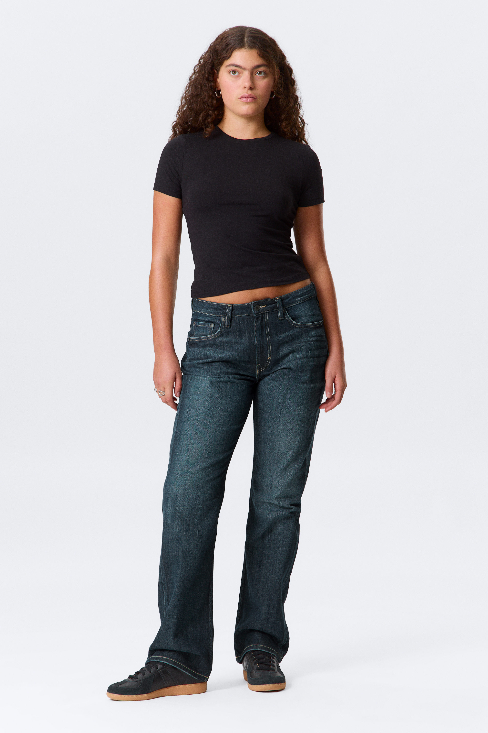 Deep Ocean Blue - Dunkelblau - Pin Mid Waist Regular Straight Leg Jeans - 1