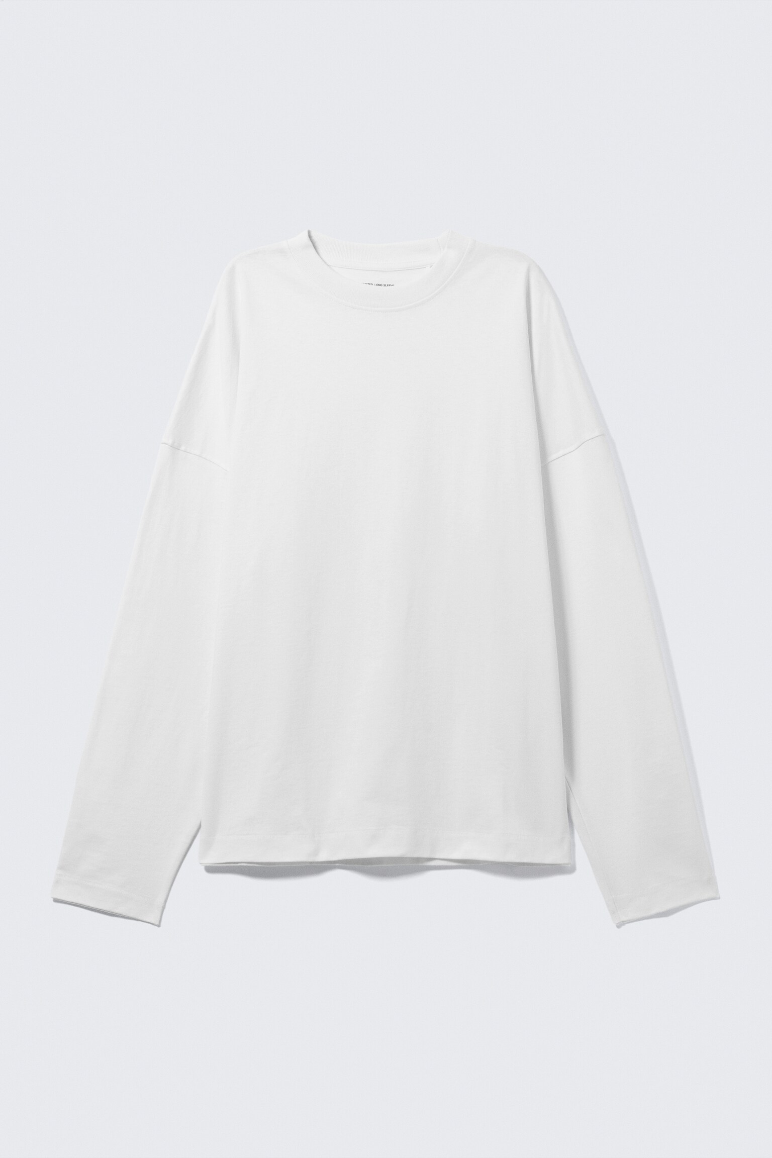 Wide Oversized Long-Sleeved T-shirt - White - 2