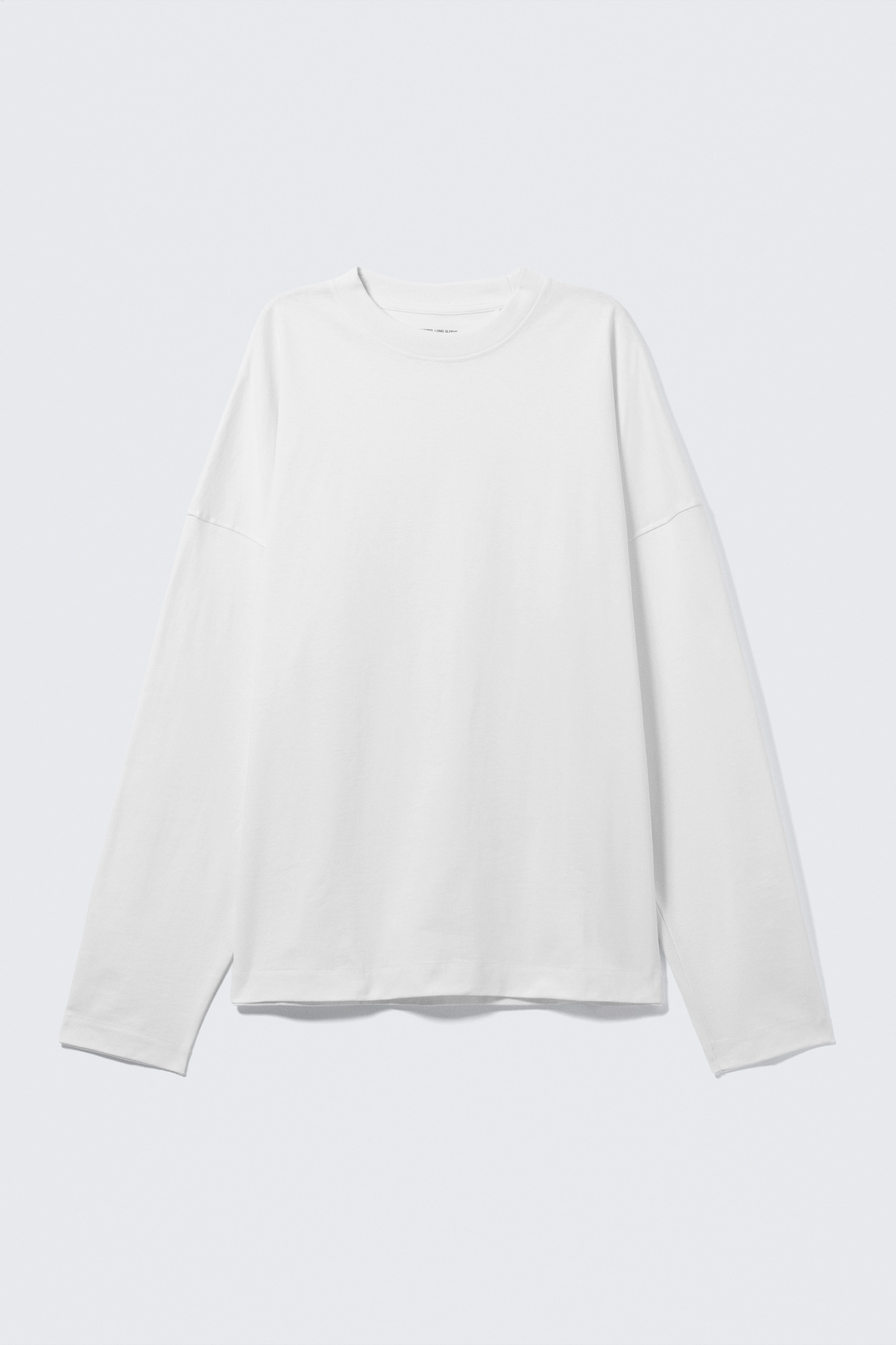 Szeroki T-shirt z długim rękawem Over - Biały - 2