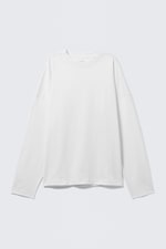 Wit - Wide oversized T-shirt met lange mouwen - 2