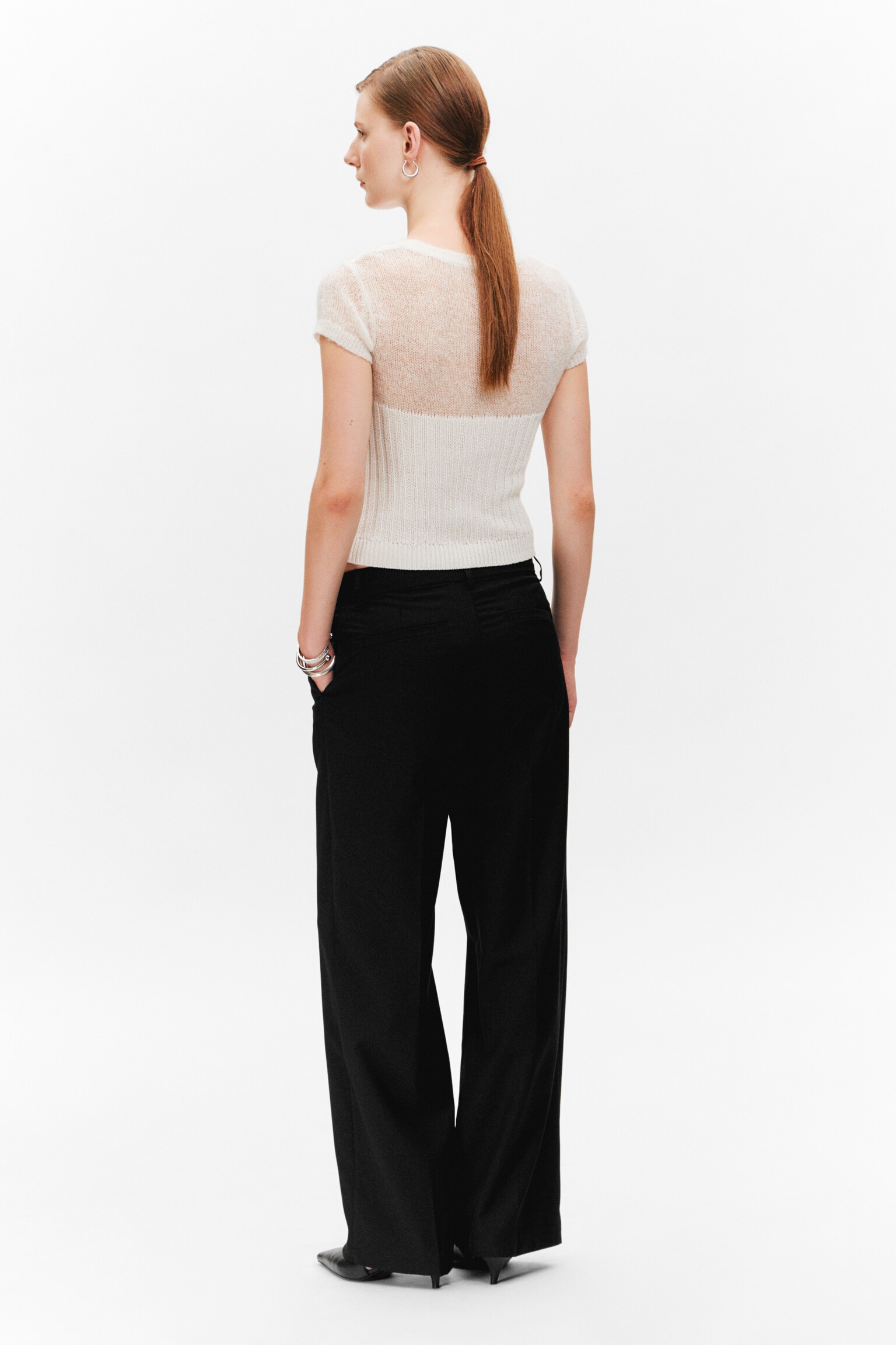 Low Rise Suiting Trousers - Black/Brown Pinstripe - 3