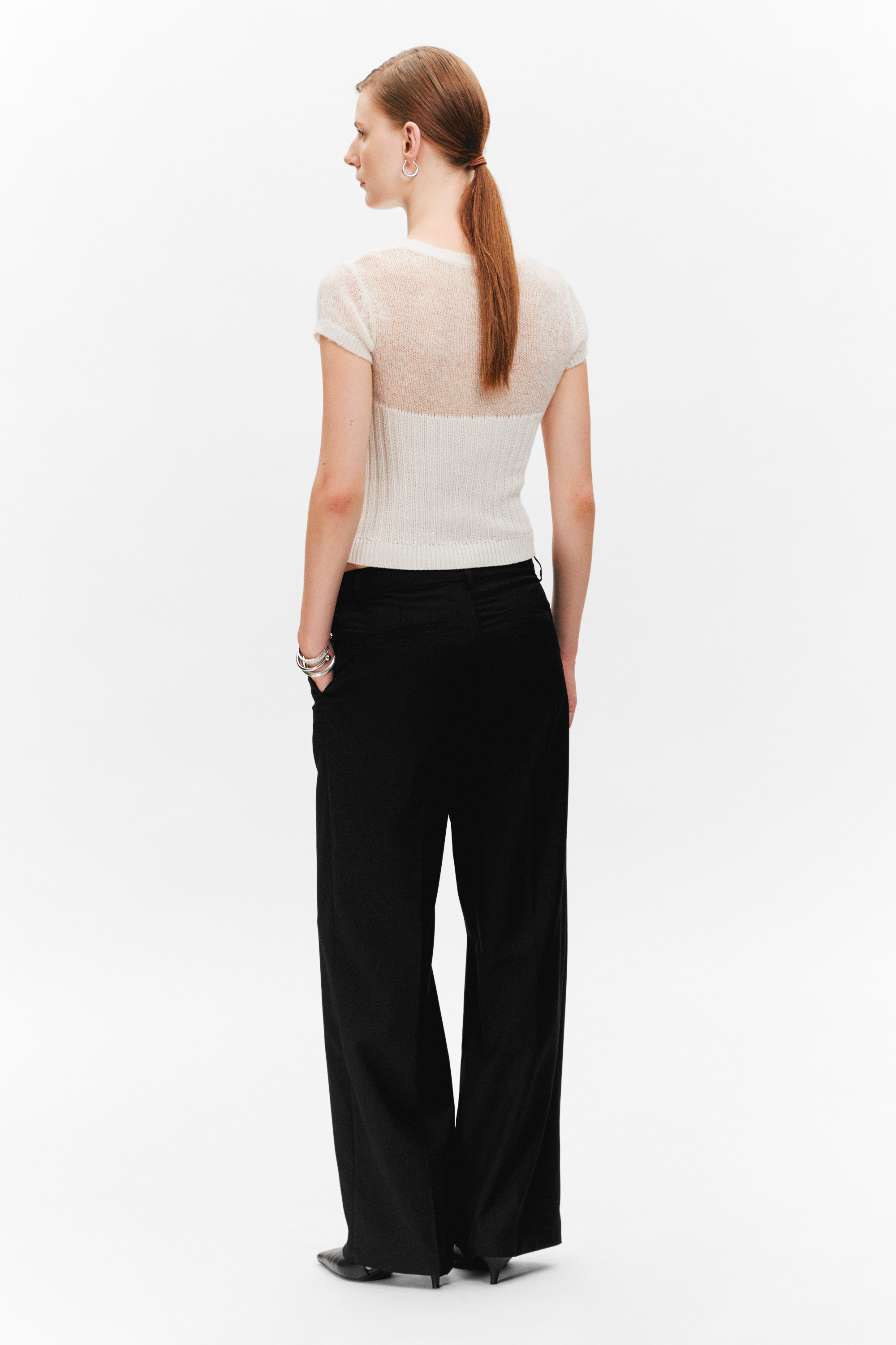 Black - Low Rise Twill Suiting Trousers - 2